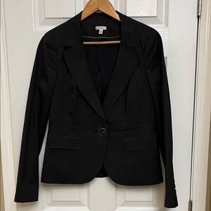 Semantiks Women’s Classic Striped Black Blazer. Size 10.